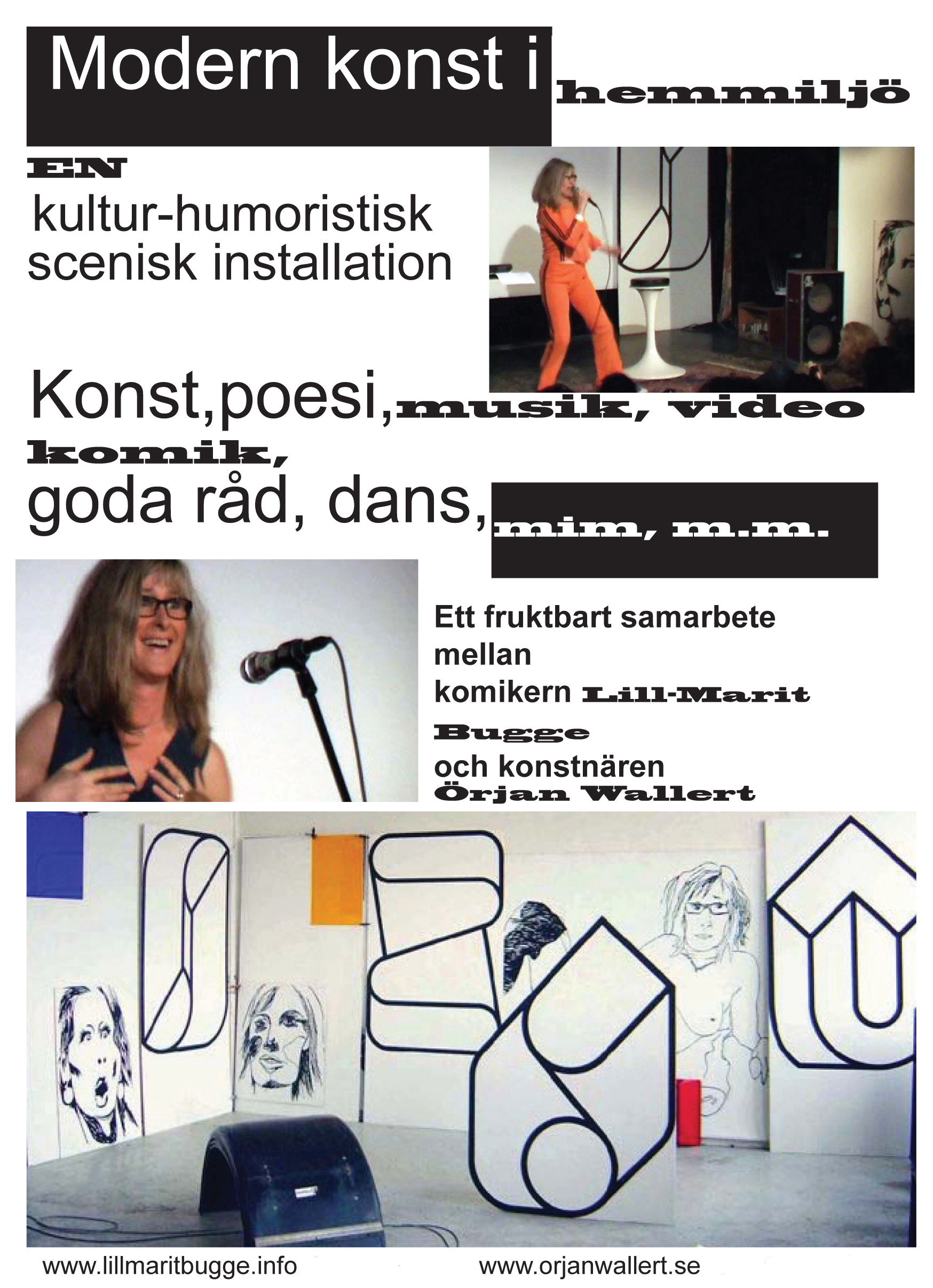 Flyer for the show An exceedingly evening Modern art in domestic at the cinema theatre Tellus